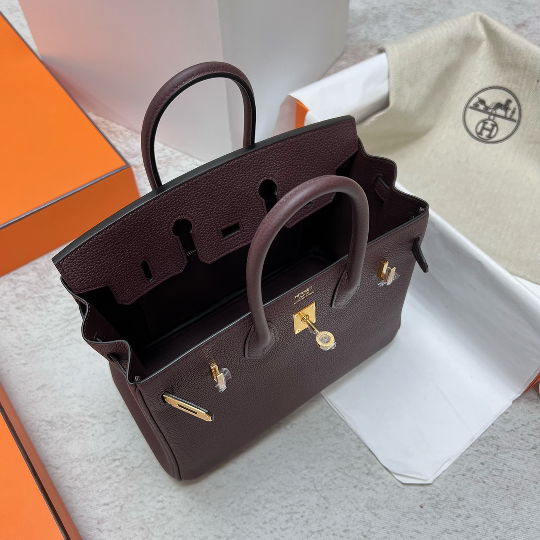 에르메스 버킨백25 버건디 금장 토고가죽